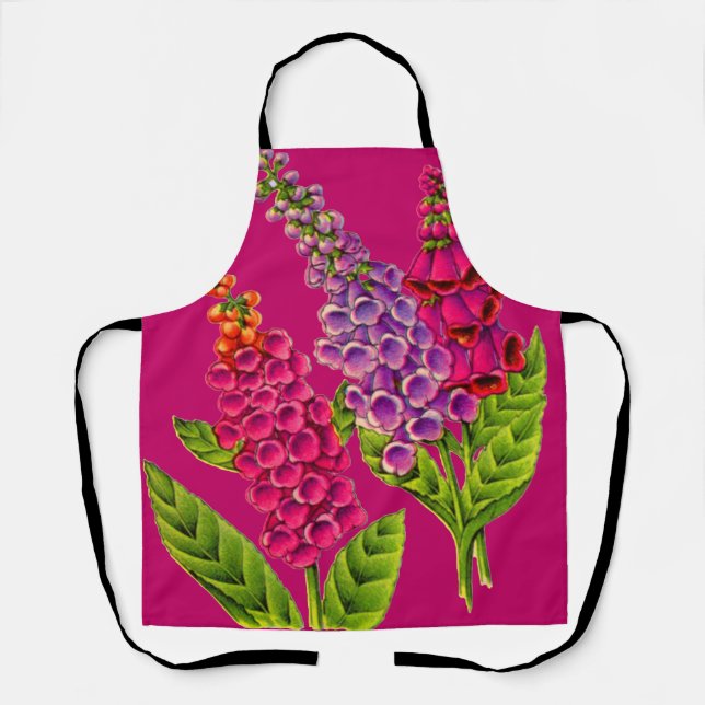 foxgloves foxglove flowers print apron (Front)