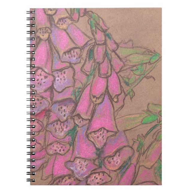 Foxgloves, soft pastels, life sketch, summer flowe notebook (Front)