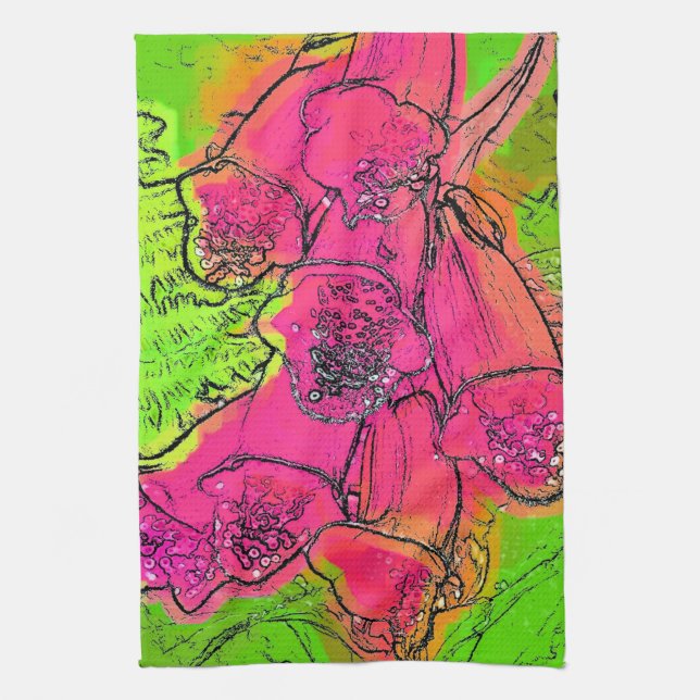 FOXGLOVES TEA TOWEL (Vertical)