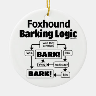 Foxhound Barking Logic Ceramic Tree Decoration