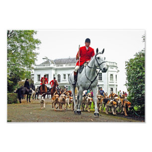Foxhound Dogs Horses West Berkshire Hunt England Photo Print