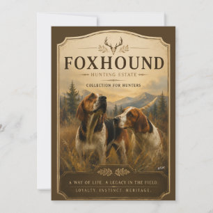 Foxhound Portrait – Noble Hunting Dog Invitation