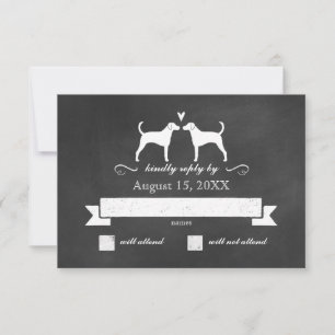 Foxhound Silhouettes Wedding RSVP Reply Card