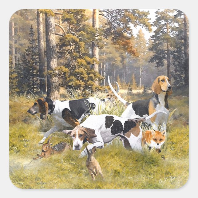 Foxhound  square sticker (Front)