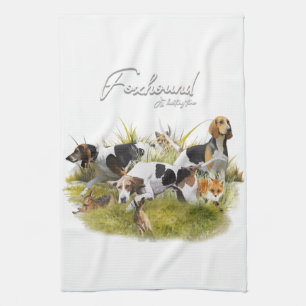 Foxhound tea towel