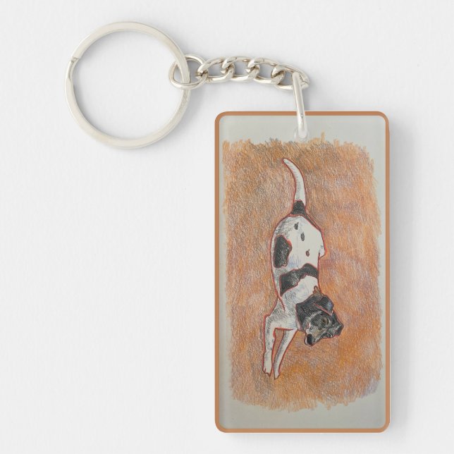 Foxhound Terrier Mix Keychain (Front)