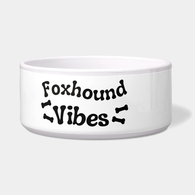 Foxhound Vibes Ceramic Dog Bowl  (Left)