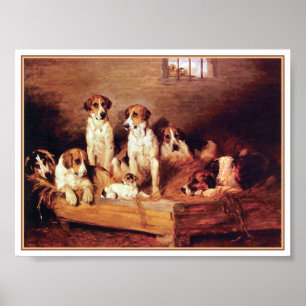 Foxhounds and Terriers by John Emms Poster