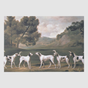 Foxhounds in a Rural Landscape (by George Stubbs) Tissue Paper