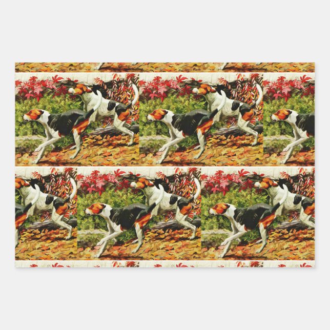 Foxhounds- painting    wrapping paper sheet (Front 3)