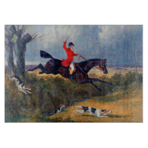 Foxhunting Clearing a Ditch John Herring 1839 Cutting Board