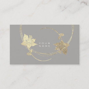 Foxier Gold Rose Gray Lila White Floral Glam Business Card