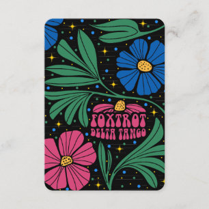 Foxtrot Delta Tango Flower Boho Enclosure Card