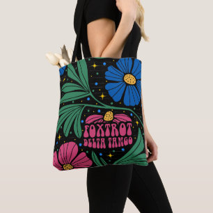 Foxtrot Delta Tango Flower Boho Tote Bag