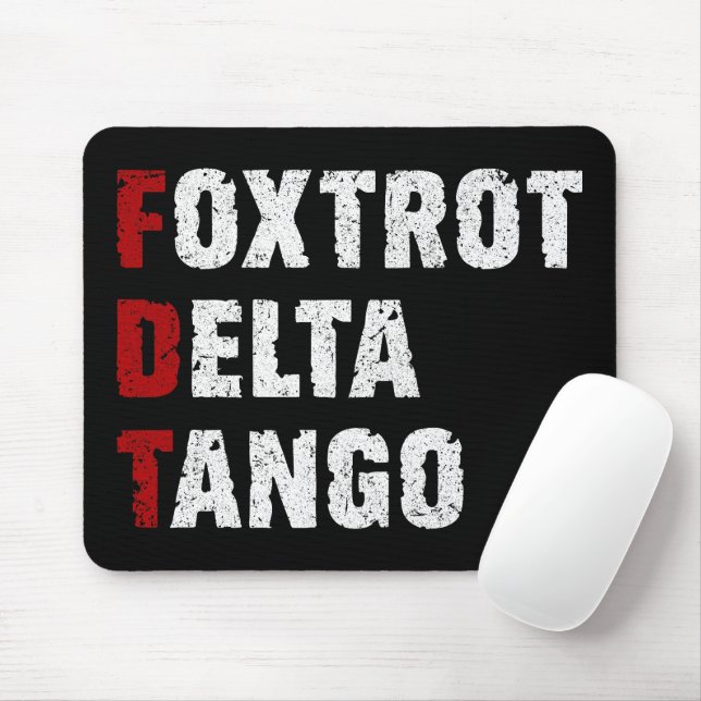 Foxtrot Delta Tango Mouse Mat (With Mouse)