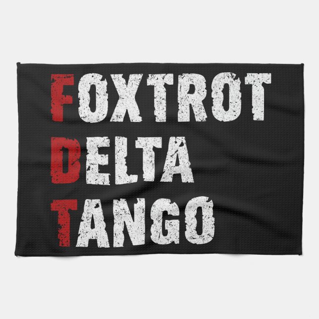 Foxtrot Delta Tango Tea Towel (Horizontal)