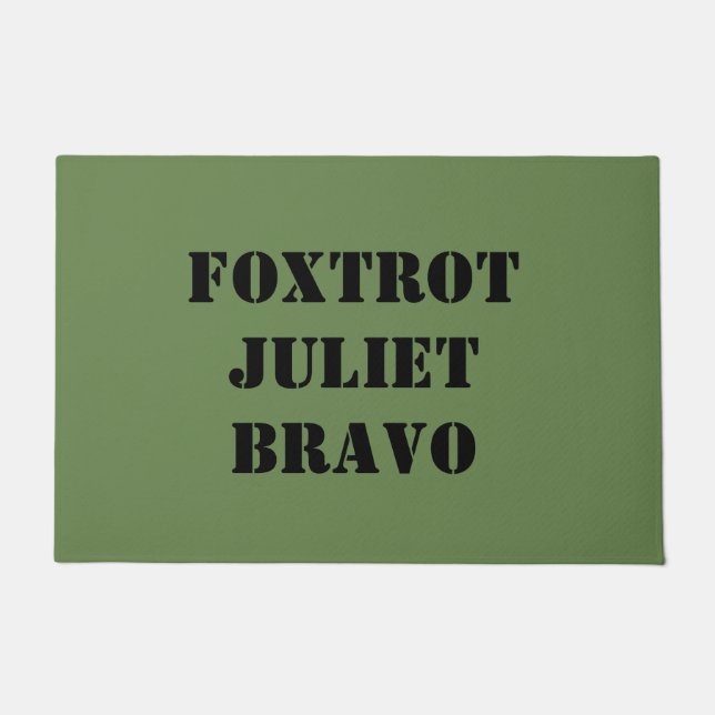 FOXTROT JULIET BRAVO DOORMAT (Front)