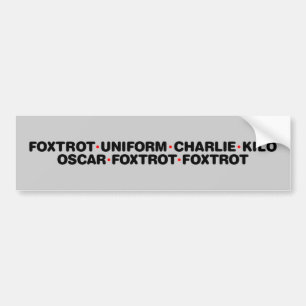 Foxtrot Off Bumper Sticker