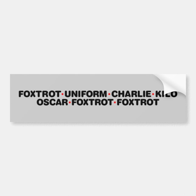 Foxtrot Off Bumper Sticker (Front)
