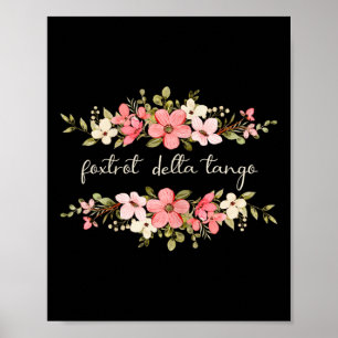 Foxtrot Tango Delta Women Floral Groovy Vintage Re Poster