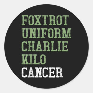 Foxtrot Uniform Charlie Kilo - For Lung Cancer Awa Classic Round Sticker