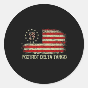 Foxtrots Deltas Tangos 86 47 American Flag  Classic Round Sticker