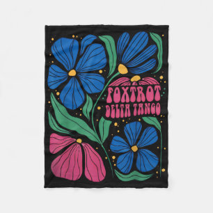 Foxtrots Deltas Tangos Flower Boho Fleece Blanket