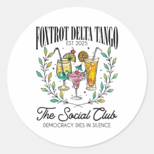 Foxtrots Deltas Tangos Retro Vintage Beach Classic Round Sticker