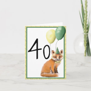 Foxy 40 Birthday Folded Greeting Card