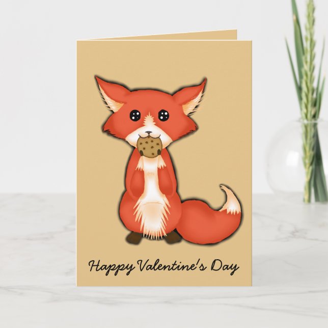 Foxy And Sweet Valentine Holiday Card (Front)