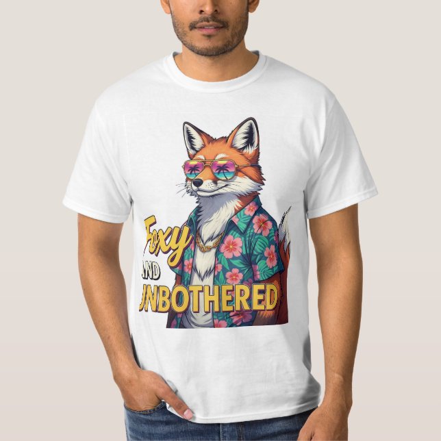 Foxy and Unbothered: Cool Fox Graphic T-Shirt (Front)