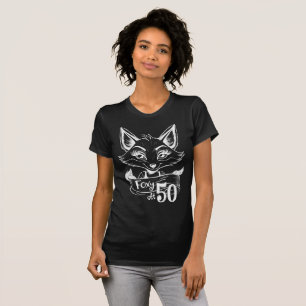 Foxy At 50 50th Birthday Party, Cute Vixen Black T-Shirt