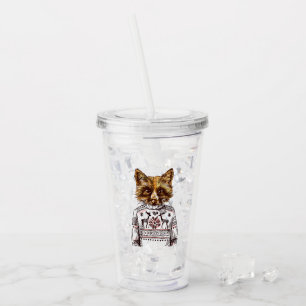 Foxy Dressed Fox Acrylic Tumbler