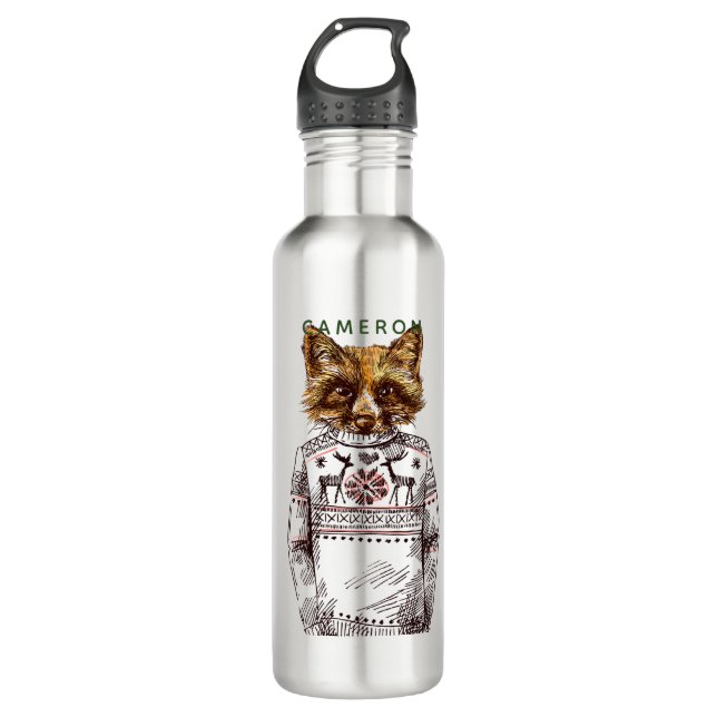 Foxy Dressed Fox | Add Your Name 710 Ml Water Bottle (Front)