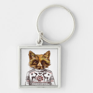 Foxy Dressed Fox Key Ring