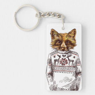 Foxy Dressed Fox Key Ring