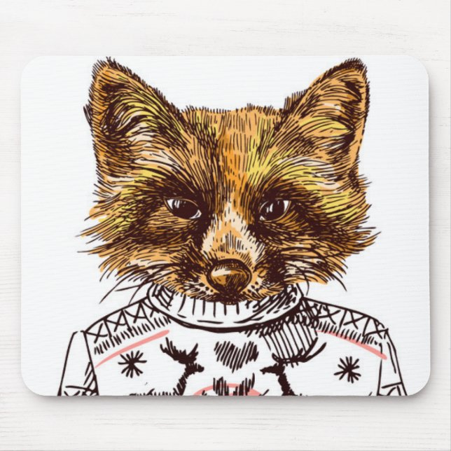 Foxy Dressed Fox Mouse Mat (Front)