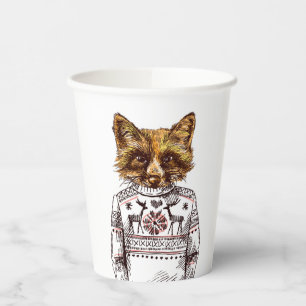 Foxy Dressed Fox Paper Cups