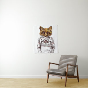 Foxy Dressed Fox Tapestry