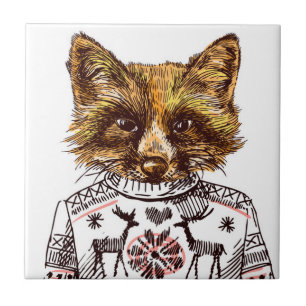 Foxy Dressed Fox Tile