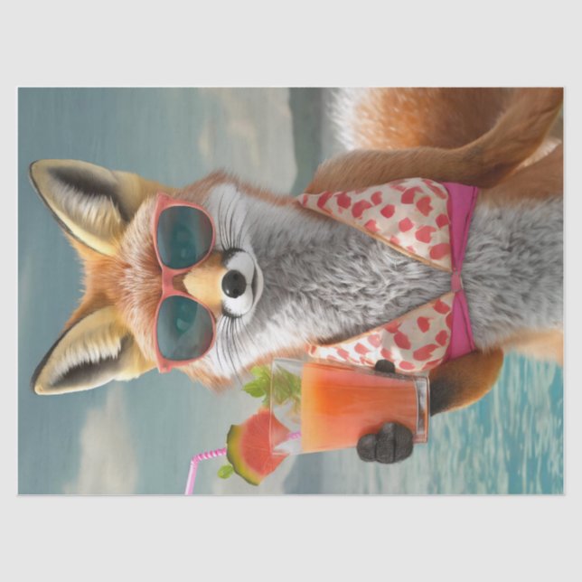 Foxy Felicia, Fruity Drink on Vaca Tissue Paper (Front)