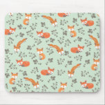Foxy Floral Pattern Mouse Mat<br><div class="desc">Adorable fox pattern designed in Adobe Illustrator.</div>