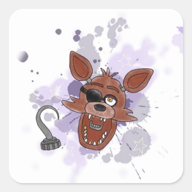 Foxy fnaf square sticker (Front)