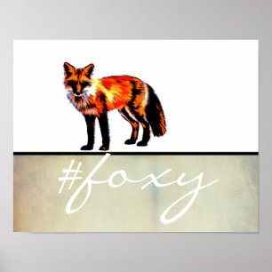 foxy fox poster wall art with text