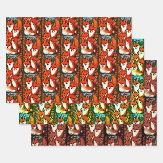 Foxy Fun Wrapping Paper Sheet (Set)