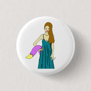 foxy girl 3 cm round badge