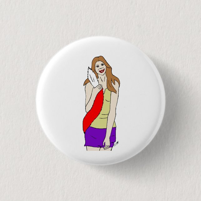 foxy girl 3 cm round badge (Front)