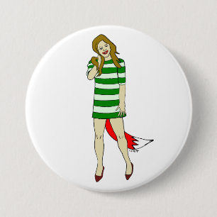 foxy girl 7.5 cm round badge