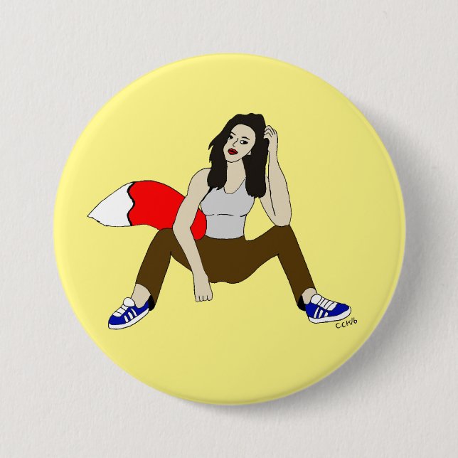 foxy girl 7.5 cm round badge (Front)