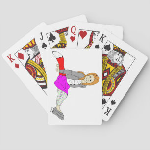 foxy girl button playing cards